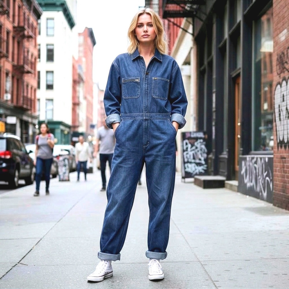 Lee Union-Alls Denim Coveralls Womens (S) Blue NEW Long Sleeve Jumpsuit Utility‎